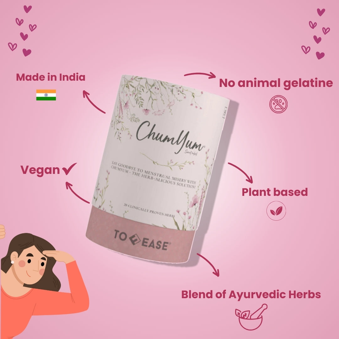 CHUMYUM | PLANT-BASED SUPPLEMENT | REDUCE MENSTRUAL DISTRESS